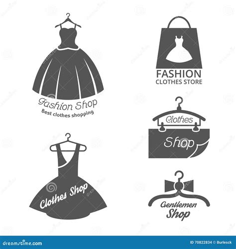 Fashion Shop Logo Violet Clothes Hanger Vector Set Design