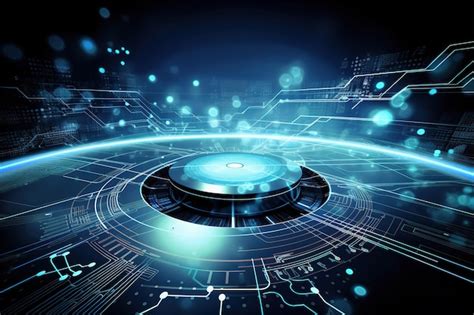 Premium Photo | A blue circle with a black background and a blue circle ...