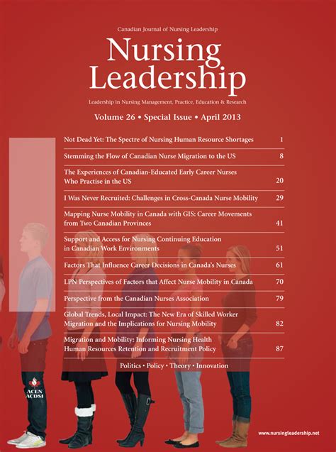 Nursing Leadership Volume 26 Special Issue 2013 :: Longwoods.com