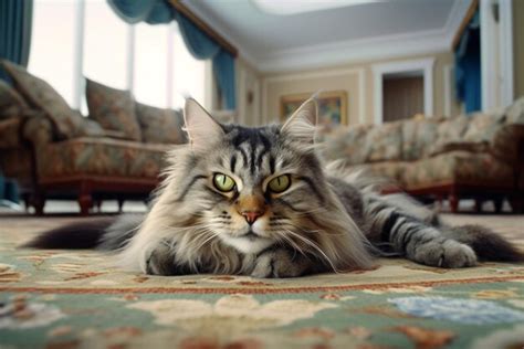 Premium Ai Image A Cat On A Carpet