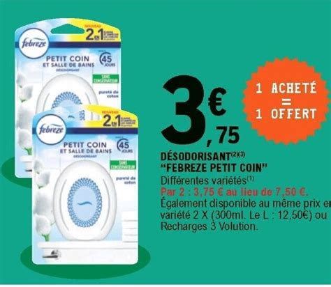 Promo D Sodorisant Febreze Petit Coin Chez E Leclerc