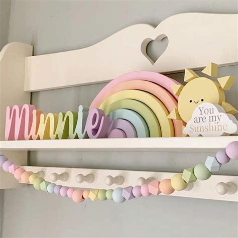 Decoração Arco Iris em mdf Candy Color 7 Aros Elo7