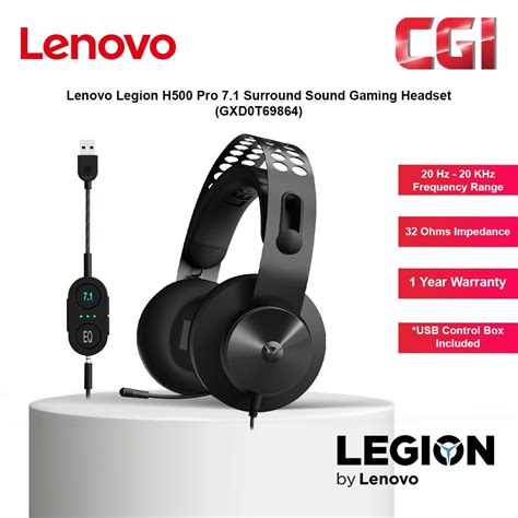 Lenovo Legion H500 Pro 7.1 Surround Sound Wired Gaming Headset ...