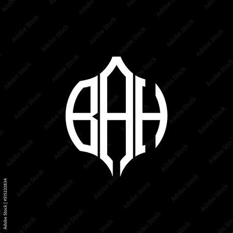 bah letter logo bah  black background vector image bah monogram
