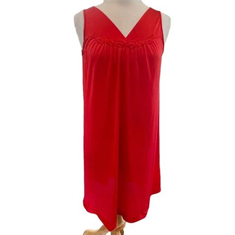 Vanity Fair Intimates And Sleepwear Vintage Vanity Fair Satin Nightgown Slip Dress S Or M Midi