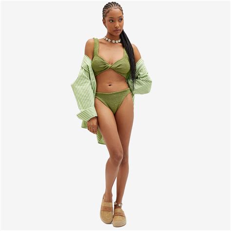 Hunza G Juno Bikini Metallic Moss END