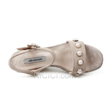 cm Chaussures Bride Cheville Compensées Plateforme Nude Boheme Talons Hauts Tressées Cuir