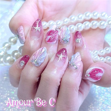 ピンクラメグラ×人魚のしっぽネイル！ Amourbec Nail～京都木屋町ジェルネイルサロン～★他店オフ無料★