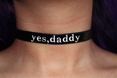 Yes Daddy Black Choker Black Velvet Choker Bdsm Collarbdsm