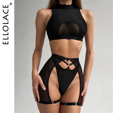 Ellolace Sexy Lingerie Set Woman Pieces Vest Top Seamless Underwear
