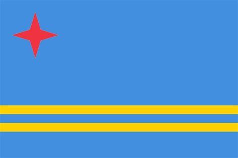 Colores oficiales de la bandera de aruba y vector de proporción