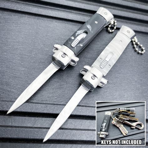 Mini Automatic Stiletto Otf W Key Chain California Legal Blade Addict