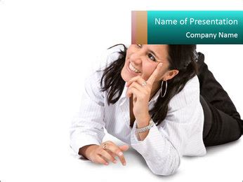 Stunning Blonde Woman Wearing A White Men S Shirt Powerpoint Template Backgrounds Google