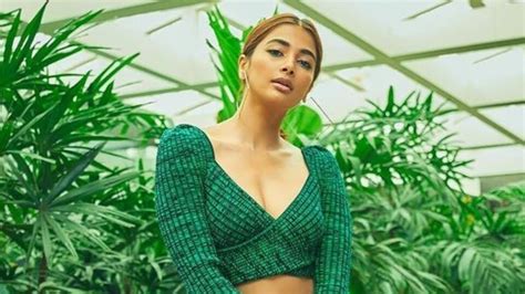 Pooja Hegde Serves A Daily Dose Of Greens In Smoking Hot Crop Blouse And Thigh Slit Skirt
