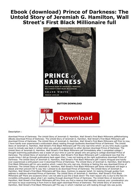 Ebook (download) Prince of Darkness: The Untold Story of Jeremiah G
