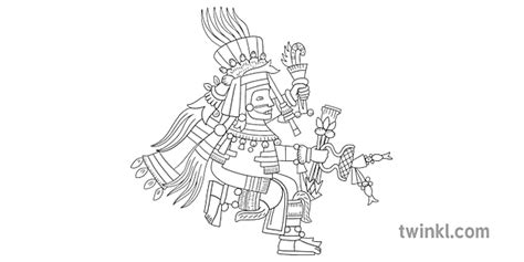 mixcoatl aztec god mitologija vera ks2 črno belo rgb Illustration - Twinkl