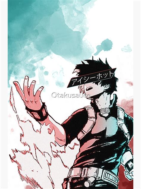 Todoroki Icy Hot With Background Sticker For Sale By Otakusauce Redbubble