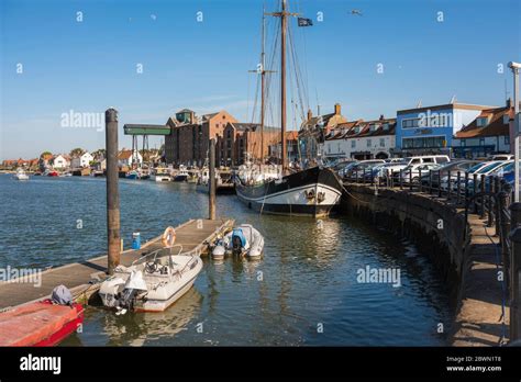 Wells Next The Sea Norfolk View Of The Quay In The Waterfront Area Of