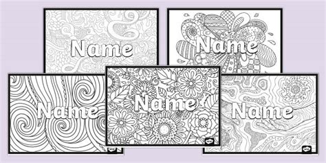 Editable Mindfulness Name Colouring Activity - Mindfulness