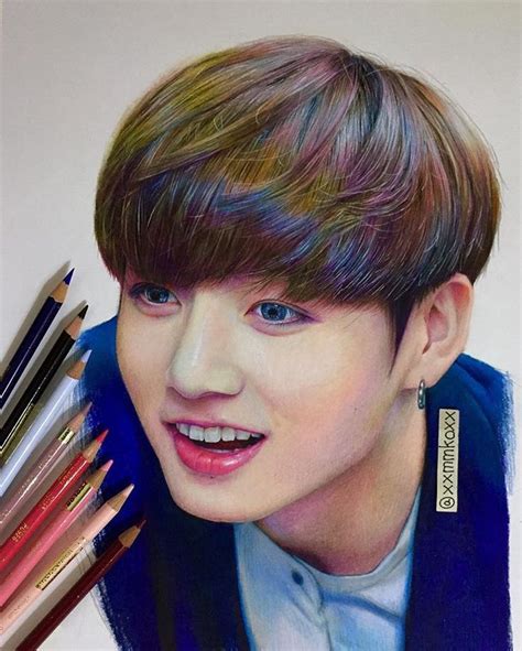 Momoko F On Instagram Colored Pencil Drawing Of Jungkook From