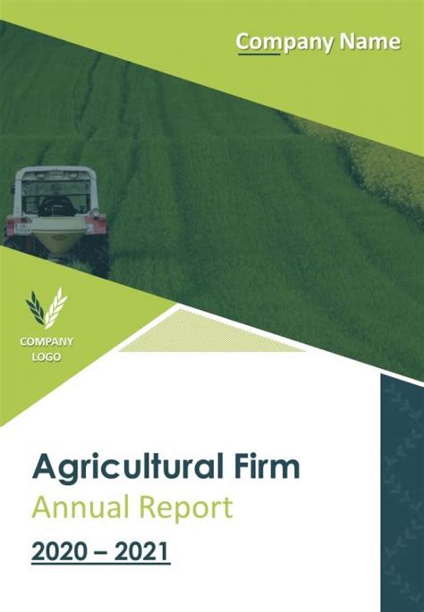 Agricultural Firm Annual Report Pdf Doc Ppt Document Report Template