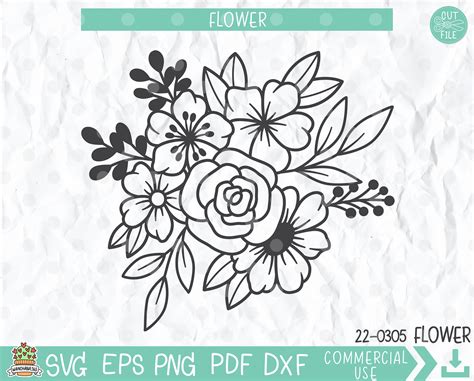 Flower Bouquet Svg, Flower Svg, Flower Bunch, Wedding, Floral Bouquet ...