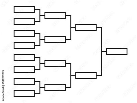 Templates Of Vector Tournament Brackets For 15 Teams Blank Bracket