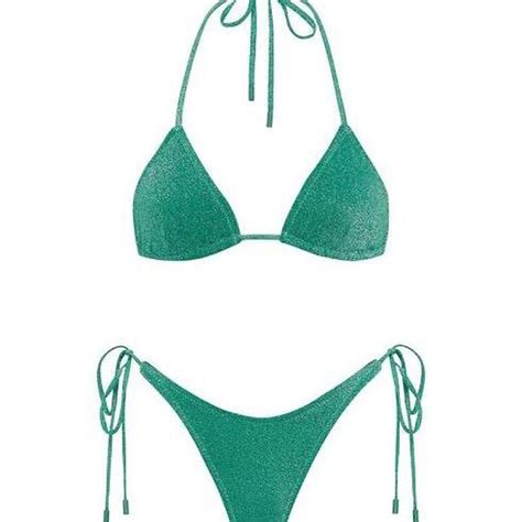 Triangl Vinca Jaded Sparkle Bikini Never Worn As Top Depop