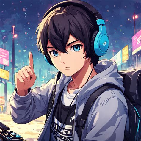 Anime gamer boy in headphones GTA 5 cover art by Tom Addams - Playground