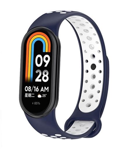 Beline Pasek Mi Band Design Niebiesko Bia Y Blue White Beline