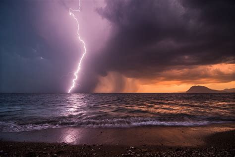 storm, Lightning, Beach, Sea, Night, Ocean, Rain Wallpapers HD ...