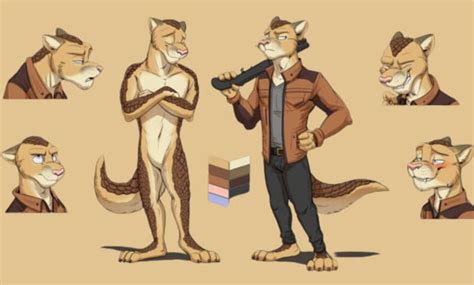 Draw Nsfw Muscled Gay Bara Fursona Reference Sheet Anime Furry Art Ref Sheet By Janemaurice