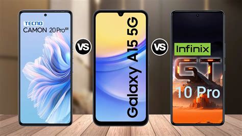 Tecno Camon 20 Pro Vs Samsung Galaxy A15 5G Vs Infinix GT 10 Pro