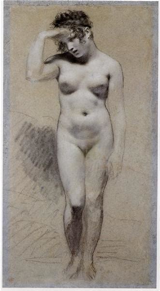 Drawing Of Female Nude With Charcoal And Chalk 1800 Pierre Paul Prud