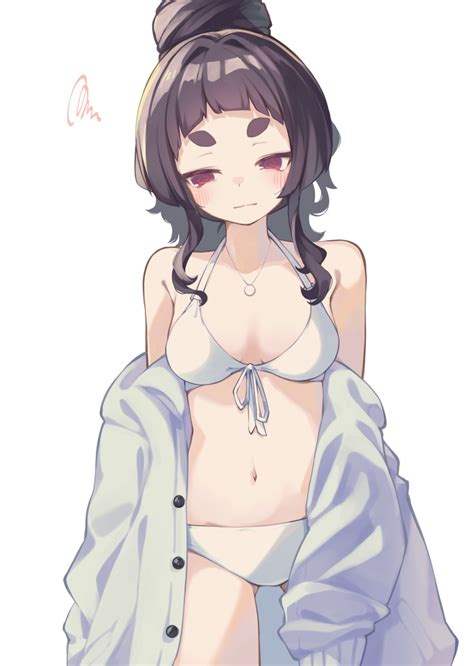 Natsuki Teru Kuranami Shiki Original Commentary Request Highres Girl Bikini Black Hair