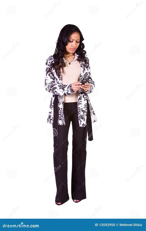 Beautiful Girl Texting Stock Photo Image Of Attractive 13592950