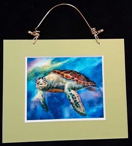 Amazon.com: Loggerhead Sea Turtle art print from original watercolor painting with hanger and ...