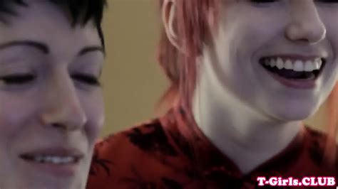 Inked Transgirl Straponfucked By Redhead Babe