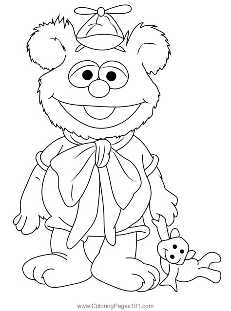 Baby Fozzie Coloring Page for Kids - Free Muppet Babies Printable Coloring Pages Online for Kids ...