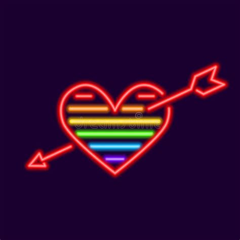 Neon Heart Arrow Stock Illustrations 1171 Neon Heart Arrow Stock