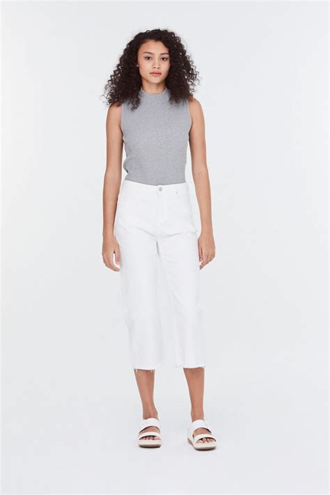 Frayed Wide Leg Jeans Iora Malaysia