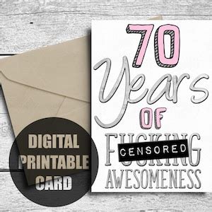 Th Birthday Card For Her Printable Years Of Awesomeness Funny