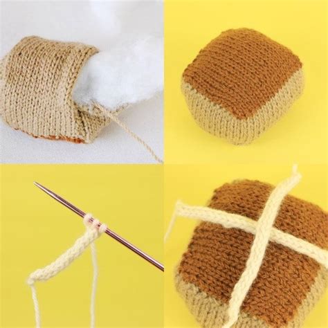 Knitted Hot Cross Bun Knitting Pattern My Poppet Makes Christmas