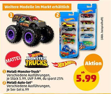Mattel Hot Wheels Monster Trucks Hot Wheels Metall Monster Truck Metall Auto Set Angebot Bei