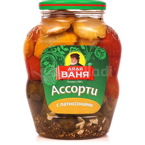 Ассорти Дядя Ваня 1800г ст/б овощное огурцы + томат с патиссонами ...