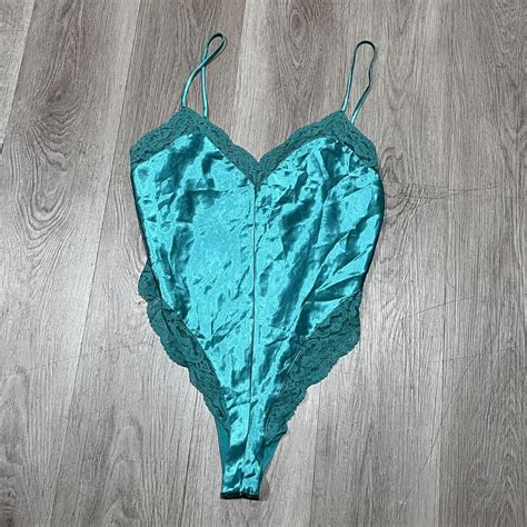 Vintage Teddy Lingerie Size Medium Teal Color Depop