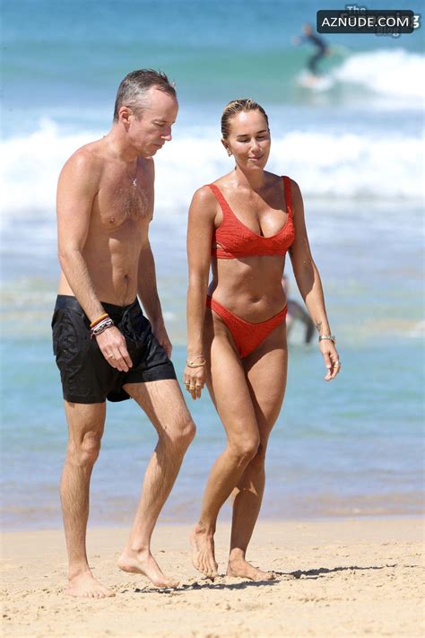 Pip Edwards Sexy Shows Off Her Beautiful Body Wearing A Hot Red Bikini At Bondi Beach Aznude