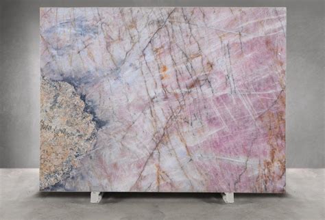 Pink Cristallo Quartzite Honed Slab Block