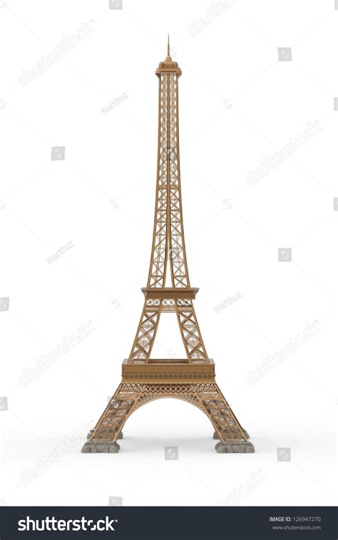 Eiffel Tower Isolated On White Background Stock Illustration 126947270
