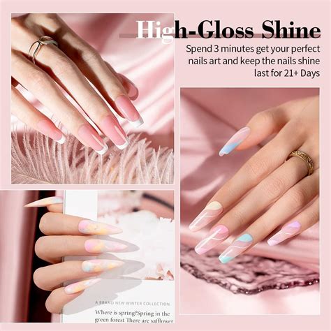 Rarjsm Pastel Gel Nail Polish Set Colors With Top Base Coats Neutral Nude White Pink